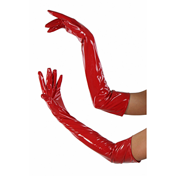 Long Red Vinyl gloves