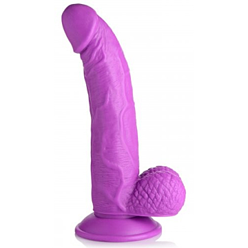 REALISTIC DILDO W/ TESTICLES 19 CM PURPLE
