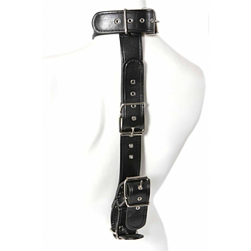 Adjustable Leatherette Bondage Collar Black