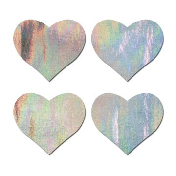 Two-Pair Small Holographic Hearts Nipple Pasties