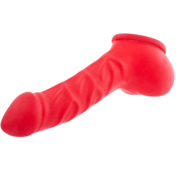  Latex Penis Sleeve Franz 14 cm - Red - Cock Extension