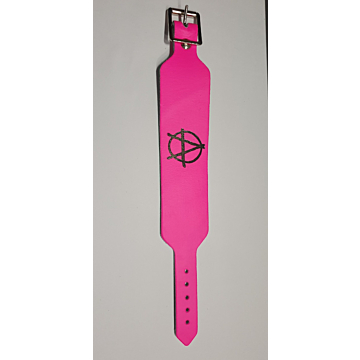 Bullet69 Pink Anarchy Leather Wristband