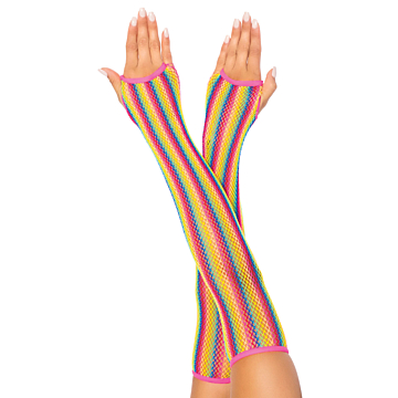 Multi-Color Rainbow Arm Warmers by Leg Avenue