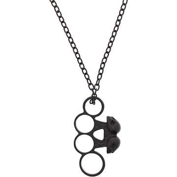 Black Skull Knuckle Necklace