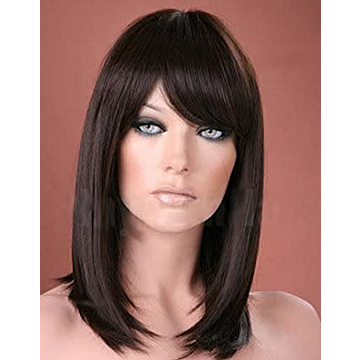 Long Chestnut Wig with Fringe