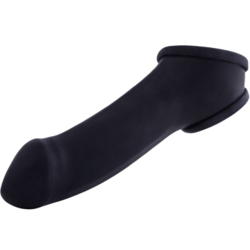  Latex Penis Sleeve Erik 13 cm - Black - Cock Extender 