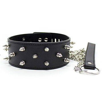 Studded Collar with Leash