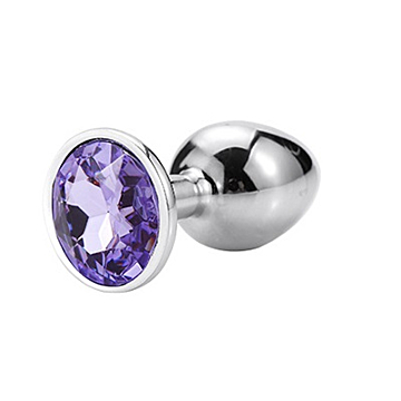 Anal Plug Metallic Buttplug Small Silver/Light Purple 