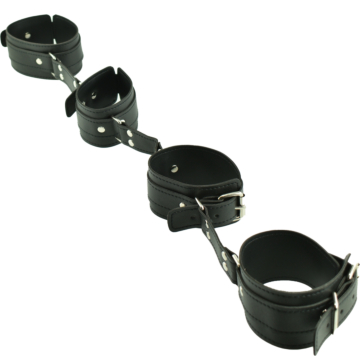 Hand And Foot BDSM Cuffs - Black