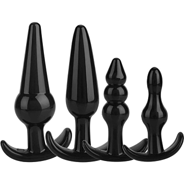 Training Kit of 4 Butt Plugs - Black