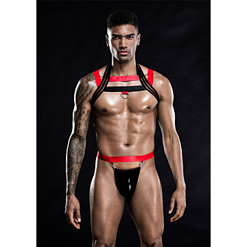 Top Men's Underwear Set with Black/Red Bikini