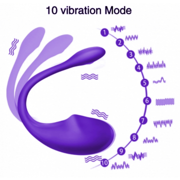 Vibrator Smart Eva App Control Bluetooth USB Puple 22 cm