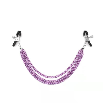 Nipple Clamps with Chains Pink