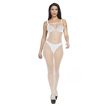 Crotchless Bodystocking Tanya (White) - One Size