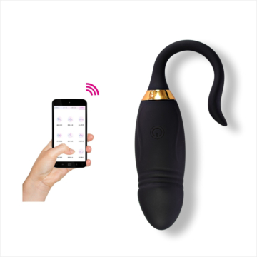 Silicone Vibrating Vaginal Egg Cruz with Bluetooth Control & Free App - Black