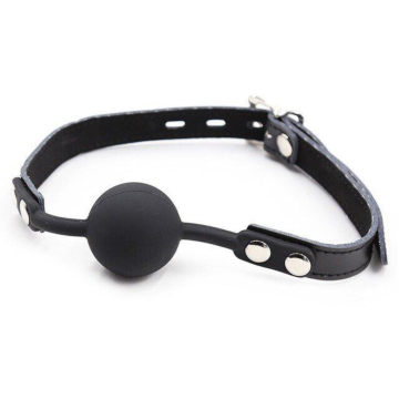 Glamor Mouth Gag with Silicone Ball - Black