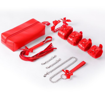 Good Girl BDSM Set, 4 Pieces with Storage Bag, Red