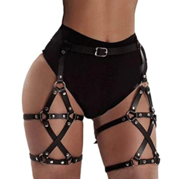 Leg Harness System with Eco Leather, Black - One size