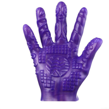 Glove with Stimulating Stripes - Purple