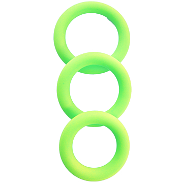 3 Silicone Cock Rings Set - Green