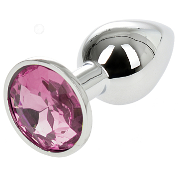 Anal Plug Metallic Buttplug Small Silver/Fuchsia Passion Labs