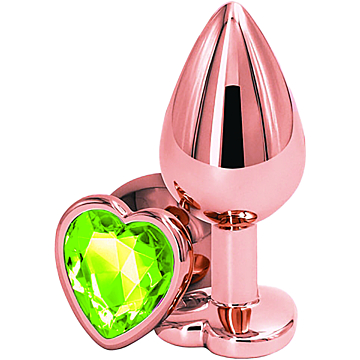 Anal Plug Brilliant Anal Plug Small, Rose Gold, Light Green Stone