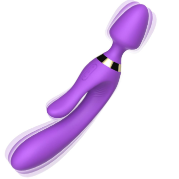 Elegant 2 in 1 Magic Wand Rabbit Vibrator - Purple