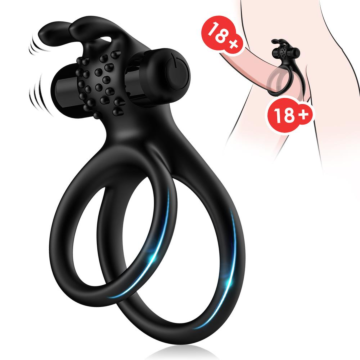 Stay Hard Vibrating Cock and Ball Ring - Black - Penis Erection