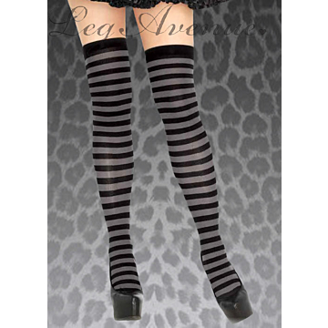 Gray Striped Thigh Highs by Leg Avenue