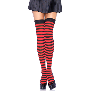 Leg Avenue - Striped nylon thigh highs