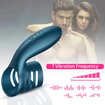 Vibrator-Silicone Ring Blue USB 7 Function