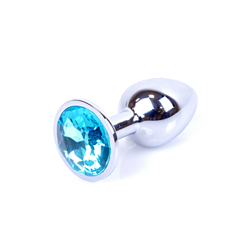 Jewellery Silver Butt Plug - Light Blue