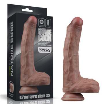 Dildo Realist Silicon Dubla Densitate Maro Brown