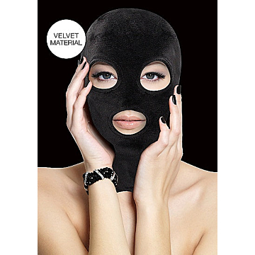 Shots Ouch Velvet Mask with Eye & Mouth Opening Black
