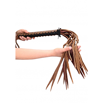 Stylish Leather Tails Whip with Handle 84 cm - Shots Media - Classic Floggers Lashes