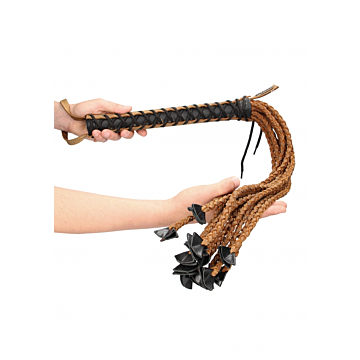 Handmade Braided 22 Tails with 12 Handle  - Italian Leather