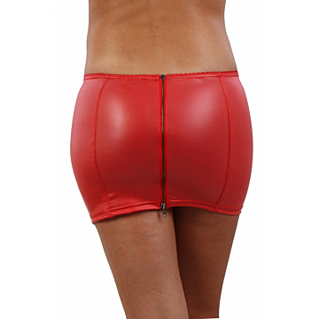 Wetlook 1 zip Miniskirt Red