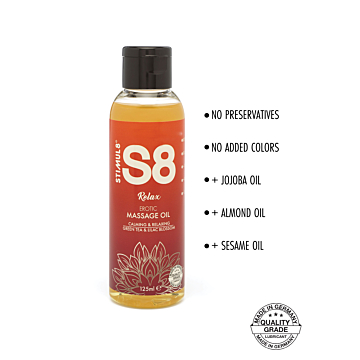 S8 Massage Oil Green Tea & Lilac Blossom125ml - Erotic Gel