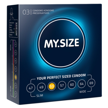 My Size 3 Pack Lubricated Condoms Transparent 53mm