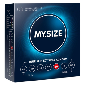 My Size 3 Pack Lubricated Condoms Transparent 60mm