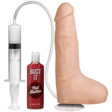 The Realistic Cock Squirting with Vac-U-Lock Suction Cup White Os