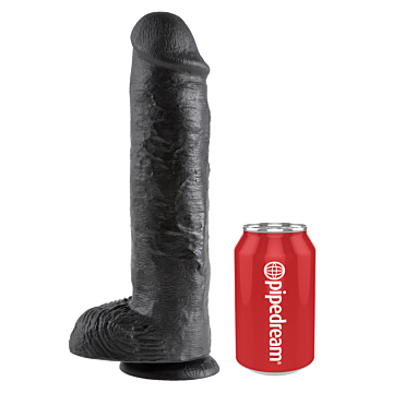 King Cock Cock with Balls Black 11in