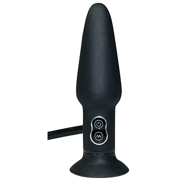 True Black Vibrating Butt Plug