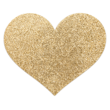 Flash Heart Nipple Stickers (Gold) - Bijoux Indiscrets