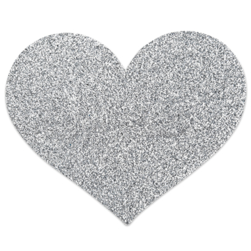 Flash Heart Nipple Stickers (Silver) - Bijoux Indiscrets