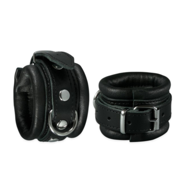 Leather Handcuffs Black - 5 cm
