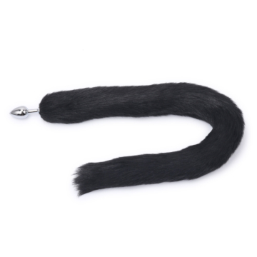 Kiotos Long Fox Tail Butt Plug - Black - Anal Sex Toy