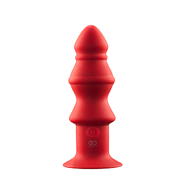 Nanma Triple Headed Vibrating Silicone Butt Plug (Red) - NMC