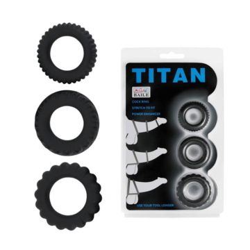 Τρία Δαχτυλίδια Πέους -Titan 3 in 1 Silicone Rings