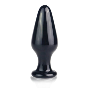 Glass Romance Classic Butt Plug Black - Lovetoy - Transparent - Waterproof